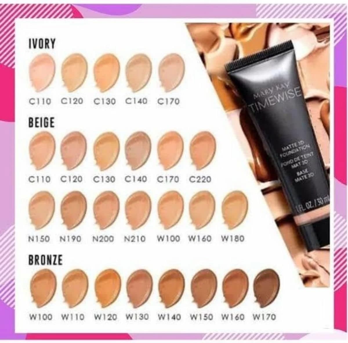 Base liquida matte Timewise® 3D Mary kay - 30ml (Beige W160)