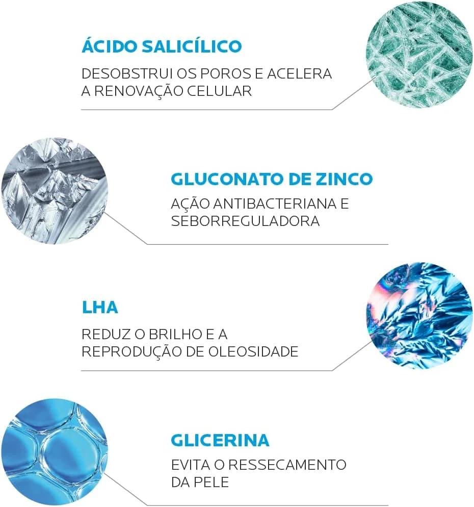 La Roche-Posay Effaclar Gel de Limpeza Facial Antiacne Concentrado com Ácido Salicílico, Zinco e LHA, 300ml