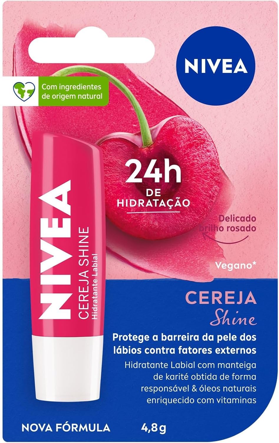 NIVEA Hidratante Labial Cereja Shine 4,8g