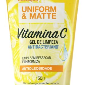 Gel de Limpeza Facial Antibacteriano Garnier Uniform & Matte Vitamina C, 150ml